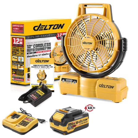 พัดลมไร้สาย 12 นิ้ว (พร้อมแบตเตอรี่) DELTON รุ่น MKT-15FS ULTRAFLEX 20V 4AH_1